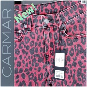 💟🤍NEW! Carmar Leopard RYAN slim mid-rise jeans Size 25